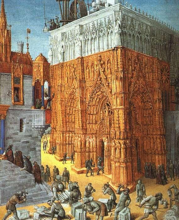 FOUQUET, Jean The Building of a Cathedral dfh oil painting picture